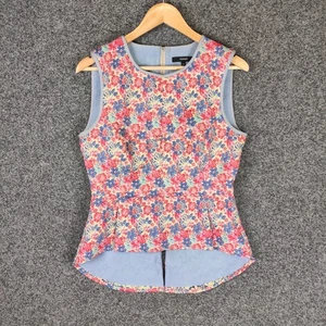 Piper Womens Blouse Top Size 12 Floral Peplum - Picture 1 of 8
