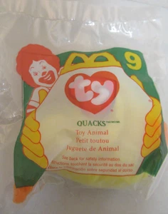1996 McDonald's Happy Meal Toy TY QUACKS The Duck #9 - Sealed in Package - Picture 1 of 3