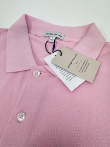 NWT Peter Millar Sunrise Pique Cotton S/S Golf Polo Shirt PALMP Pink LARGE $125 - Picture 1 of 11