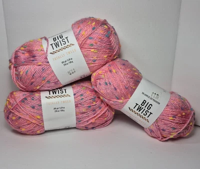 Big Twist Totally Tweed Yarn Rose all Day, 295 yds / 5.29 oz - 3 Skeins - Image 1 of 4