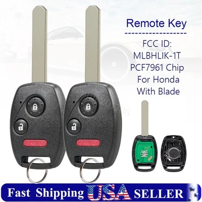 2 Replacement For 2009 2010 2011 2012 2013 Honda Fit Remote Control Key Fob 3B - Image 1 of 4
