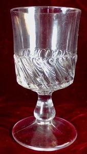 Left Swirl Goblet EAPG Clear Glass Unknown Maker 1880s #191 - Picture 1 of 8