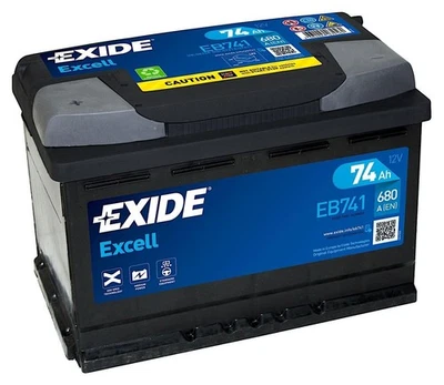 Autobatterie 12V 74Ah Exide Excell EB741 680A/EN Starterbatterie PKW KFZ - Bild 1 von 2