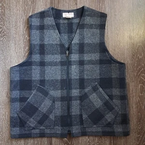 Vintage Filson Garment 100% Virgin Wool Vest Liner Men's XL Zipper Front - Picture 1 of 5
