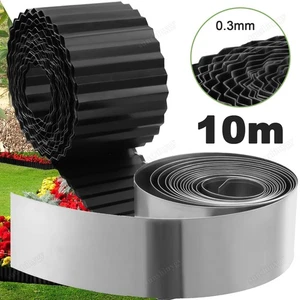 Cinta de borde de césped galvanizada de 10 m borde de césped borde de cama borde de corte metal jardín - Imagen 1 de 14
