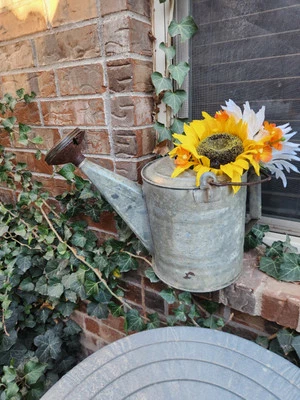 Rustic Farmhouse Metal Garden Watering Can - Image 1 of 4