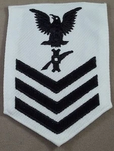 US Navy Petty Officer 1st Class Legalman White Polyester Sleeve Rate - Picture 1 of 1