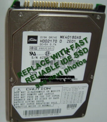 Replace Worn Out MK4018GAS with 40GB Fast Reliable SSD 2.5" 44 PIN IDE Drive - Image 1 of 3