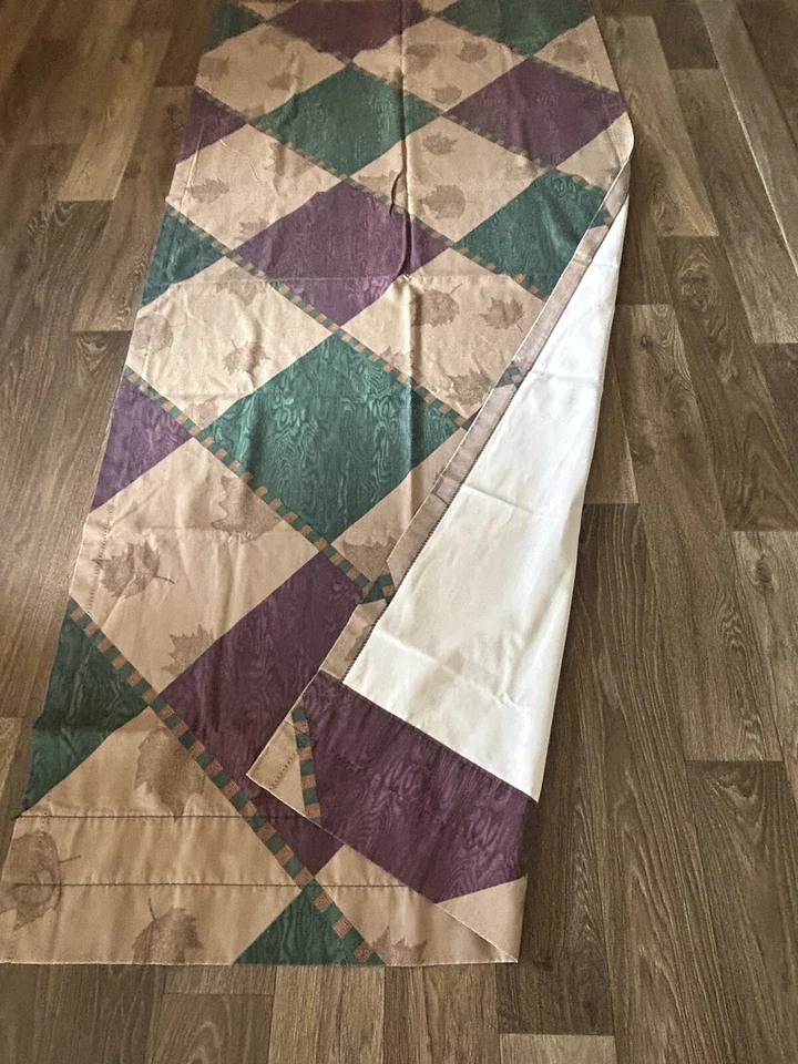 1 Springmaid Curtain Panel Rod Pocket Multicolor Teal purple white Diamonds VTG - Image 1 of 4