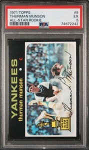 VINTAGE 1971 THURMAN MUNSON # 5 - New York Yankees - PSA 5