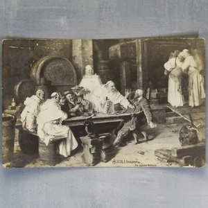 MONK booze Joke Man Tsarist Russia postcard Makeevka - Lugansk post stamp 1911🐸 - Bild 1 von 6