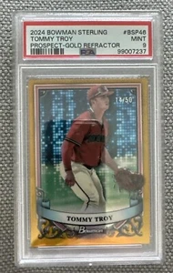2024 Bowman Sterling Gold Refractor Diamondbacks Tommy Troy 14/50 #BSP46 PSA 9 - Picture 1 of 2