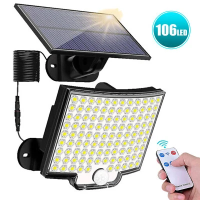 CLAONER 106 LED Solarleuchte Fluter mit Bewegungsmelder Außen Garten Solarlampe - Bild 1 von 4