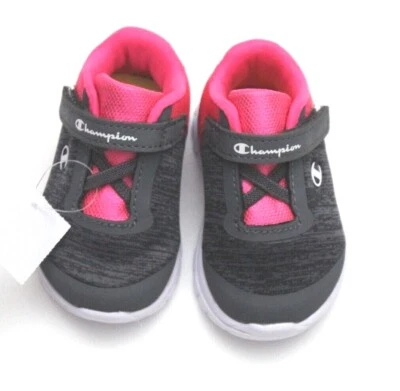 Champion Niños Niño Gusto Gris Rosa Correa Ajustable Tenis 3W-4W #174102 Foto 1 de 4
