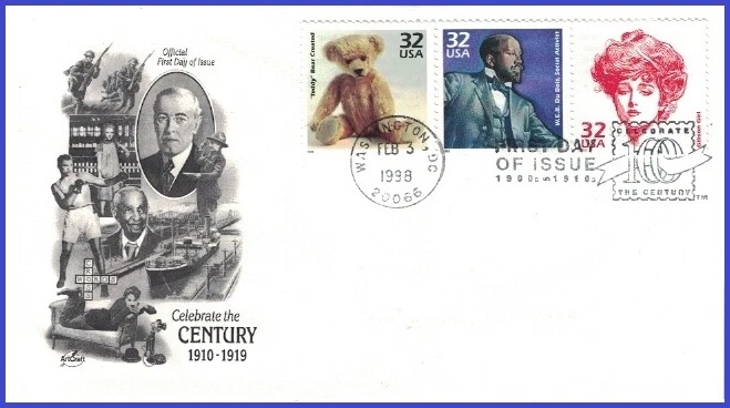 USA3 #3182k U/A ARTCRAFT FDC Combo3  1900 Teddy Bear Created - Image 1 of 1