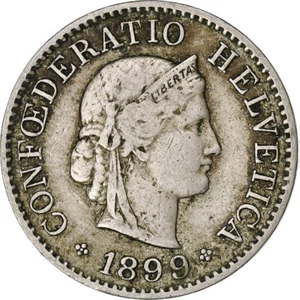 [#1307075] Switzerland, 5 Rappen, Libertas, 1899, Bern, Copper-nickel, VF, KM:26 - Picture 1 of 2