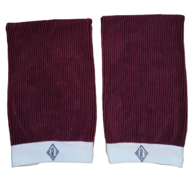 Vtg. LOT OF 2 Ralph Lauren Striped Plush Bath Towel Blue Red LRL Monogram RARE! - Image 1 of 4