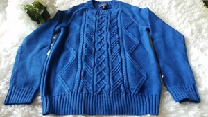 Lands’ End blau Rundhalsausschnitt Pullover 100 % Baumwolle - Größe Medium (10 - 12) - Bild 1 von 8