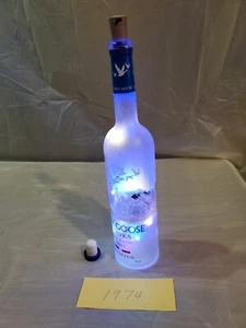750 ML Grey Goose Empty Bottle With Holiday Lights And Cork - Picture 1 of 7