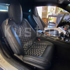 For 2010-15 Chevrolet Camaro Coupe Black W/ Honeycomb Accent Custom Seat Cover