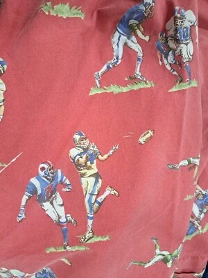 Hoja plana doble de fútbol americano Pottery Barn vintage para niños aparejos de touchdown rojo Foto 1 de 4