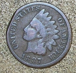 1887 Indian Head Penny Planchet Clip Error; Rare Old Coin Money for Collection - Picture 1 of 4