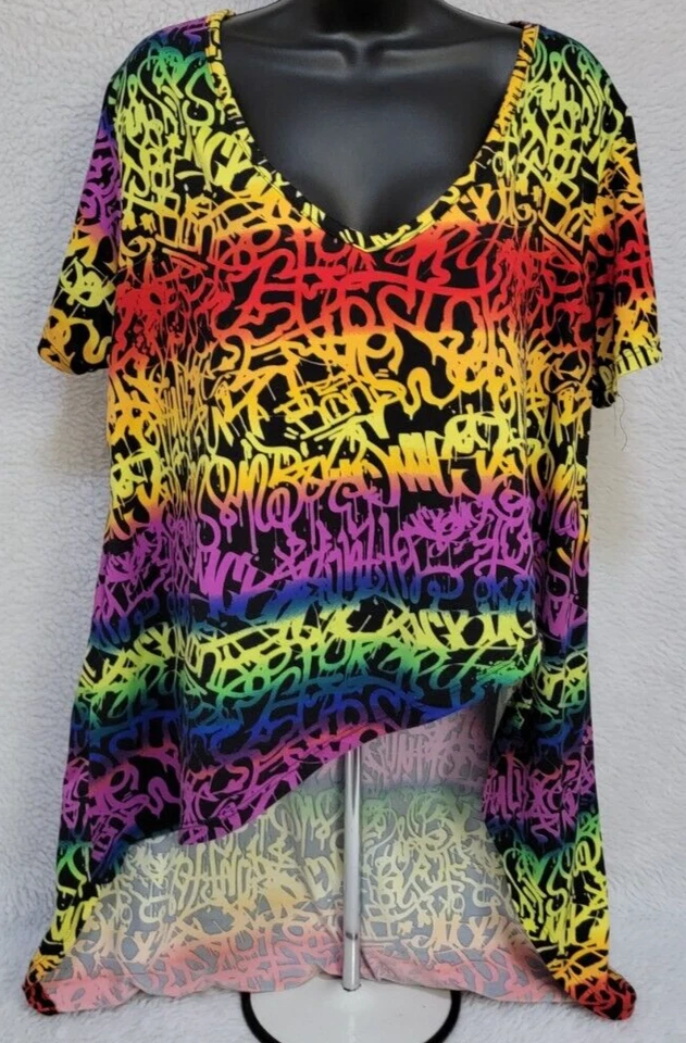Eye Candy Womens Shirt Top Blouse Size 2X Multicolor Striped - Image 1 of 4