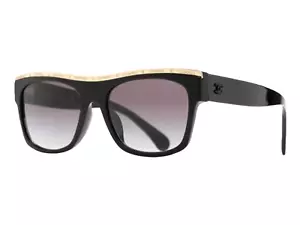 Gafas de sol Chanel 71505A A/2216 para mujer negras y doradas/grises lentes degradadas - Imagen 1 de 6