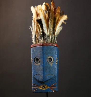 Máscara de madera tribal africana arte de pared artesanal Grebo decoración única del hogar - G4547 Foto 1 de 4