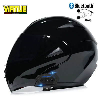 DOT Bluetooth Modular Flip Up Motorcycle Helmet Full Face ATV Off Road Helmet - Image 1 of 4