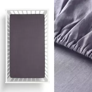1 Pc Grisaille Hemp Cot Fitted Sheet by Little Gem - Picture 1 of 2