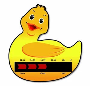 Duck Baby Bath Thermometer Card With New Moving Line Technology - Picture 1 of 1