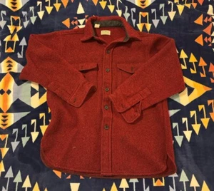 Vintage L.L. Chaqueta Camisa de Lana Bean Northwoods Para Hombre Grande Roja Pesada EE. UU. - Imagen 1 de 11