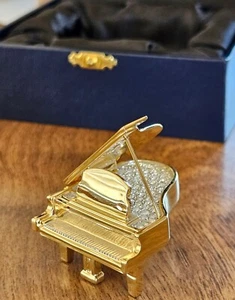 Oliver Weber 24K Gold Plated Grand Piano Figurine w/ Genuine Swarovski Crystals - Picture 1 of 12