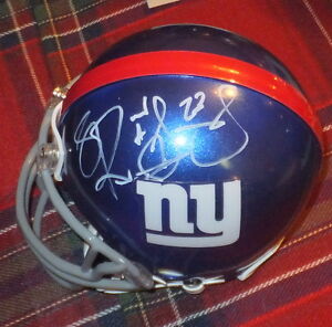 RASHAD JENNINGS  New York Giants Autographed Mini Helmet including BDS COA #2583