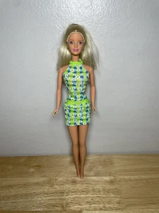 Barbie Pretty in Plaid blonde Barbie Puppe #20666 Mattel Vintage 1998 grünes Kleid - Bild 1 von 13