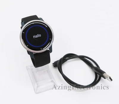 Garmin Venu 2 GPS Smartwatch 45mm Silver Bezel w/ Granite Blue Case READ - Image 1 of 4