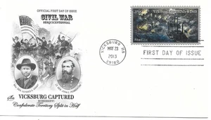2013 FDC, VICKSBURG CAPTURED, U.S. CIVIL WAR - Picture 1 of 1