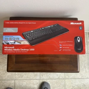 Microsoft Wireless Media Desktop 1000 Keyboard & Mouse Genuine NEW SEALED - Picture 1 of 14