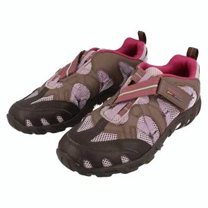 Mädchen Z-Wrap Ex Display Haken & Schlaufe Freizeit Turnschuh Brown / Lila UK - Imagen 1 de 12