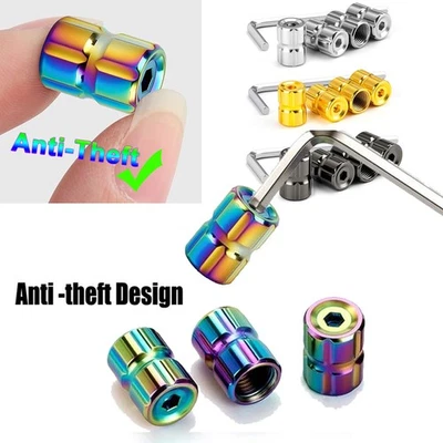 4xLocking Tire Valve Stem Caps Auto Wheel Tyre Air Stems Anti-Theft Dust Cover - Image 1 of 4