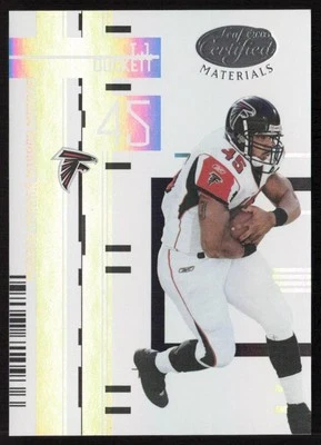 2005 Leaf Certified Materials Mirror White #/150 T.J. Duckett #6 Atlanta Falcons - Image 1 of 2