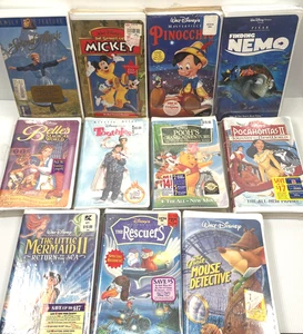 Vintage Disney VHS Lot 11 New Sealed Clamshell Pinocchio Nemo Mickey Pooh - Picture 1 of 13