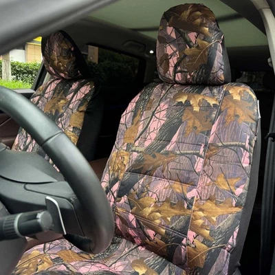 Front Seat Cover Durable Pink Camo Canvas For Hyundai XG300 350 - Image 1 of 4