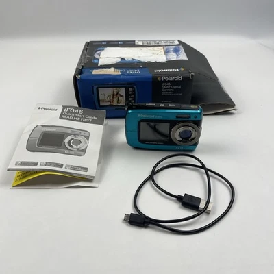 Polaroid IF045B 14.1 MP Dual Screen Waterproof Digital Camera Blue Tested - Image 1 of 4