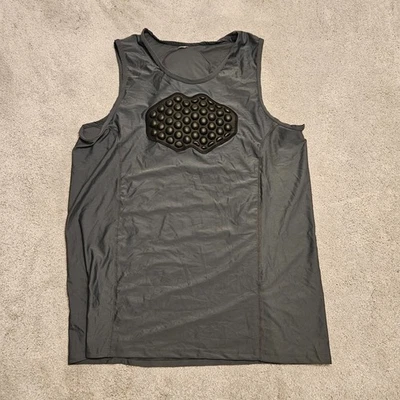 Men’s Padded Compression Shirt L Chest & Back Protection Vest, Gray Sports Gear - Image 1 of 4