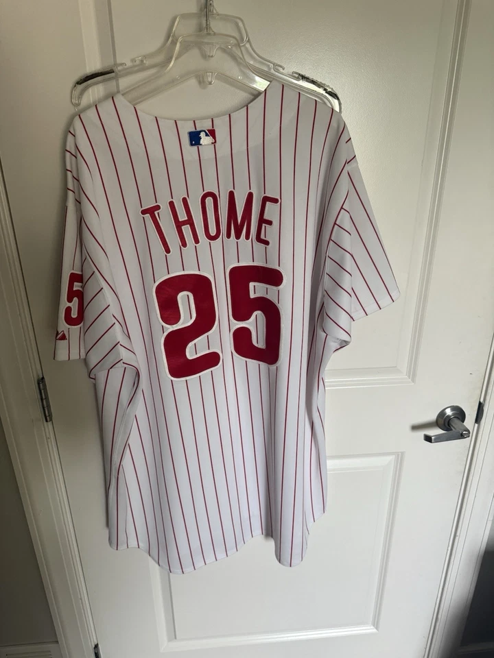 Camiseta Jim Thome Majestic autêntica Home White Phillies tamanho 56 nova com etiquetas - Imagem 1 de 4