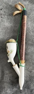Vintage Smoking Pipe, German Porcelain Tobacco Pipe Stag Shooting - Picture 1 of 7