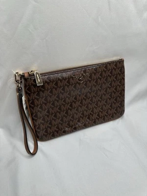 Nuevo con etiquetas Michael Kors Jet Set Viaje Grande Bolso sin asas Cuero Marrón Dorado Logo  Foto 1 de 4