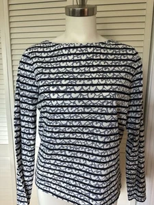 Boden U-Boot-Ausschnitt T-Shirt L/S Streifen/Herzen Gr. 8 (US) - Bild 1 von 2